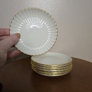 Lenox Fine China Gold Lined Saucer Set of 6